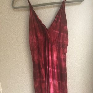 Red tie dye dress